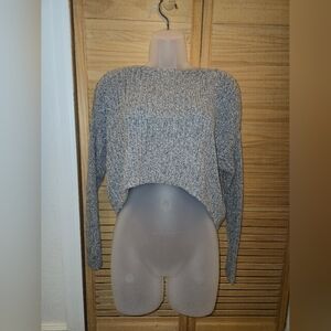 Gray Knit Crop Top Sweater